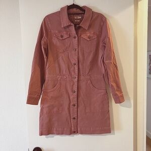 Faherty rose pink denim dress